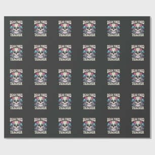 Toter müder Lehrer Totenkopf Pilz Halloween-Grafik Geschenkpapier