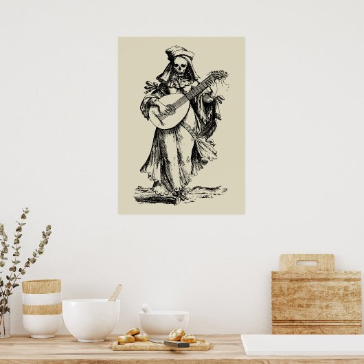 Toter Musiker - Schwarzer Druck Poster (Küche)