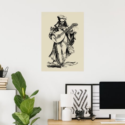 Toter Musiker - Schwarzer Druck Poster (Heimbüro)