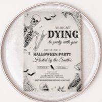 Toter Schädel, der zur Halloween-Party stirbt