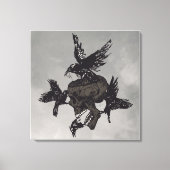 Toter Schädel mit Korb Leinwanddruck (Vorderseite)