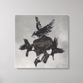 Toter Schädel mit Korb Leinwanddruck