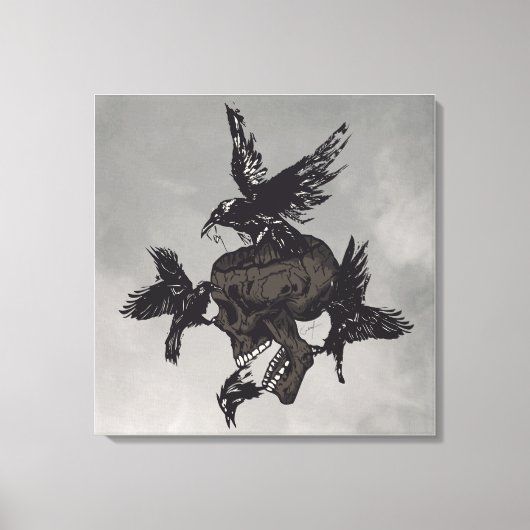 Toter Schädel mit Korb Leinwanddruck (Vorderseite)