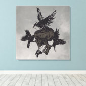 Toter Schädel mit Korb Leinwanddruck (Insitu (Holzboden))