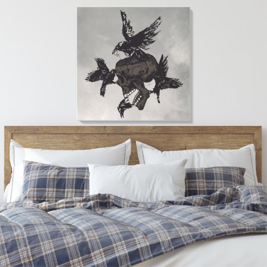 Toter Schädel mit Korb Leinwanddruck (Insitu (Schlafzimmer))