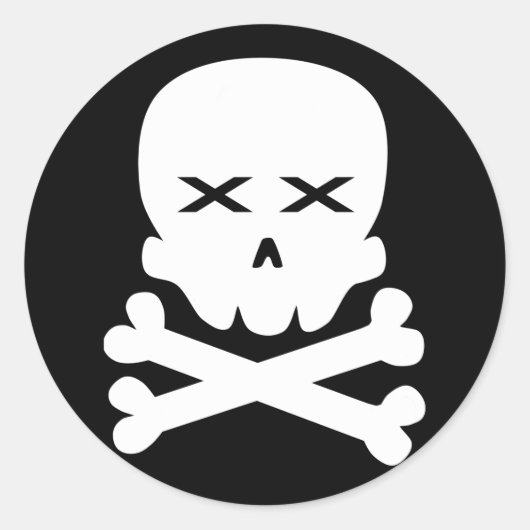 Toter Schädel Runder Aufkleber (Vorderseite)