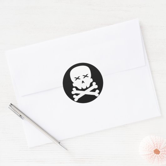 Toter Schädel Runder Aufkleber (Umschlag)