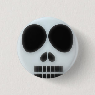 Toter Schädelhalloween-Knopf Button