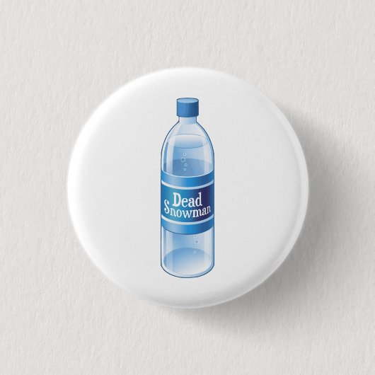 Toter Schneemann geschmolzenes Tafelwasser Button (Vorderseite)