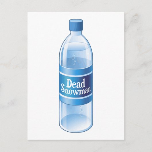 Toter Schneemann schmolz Wasser in Flaschen Postkarte (Vorderseite)