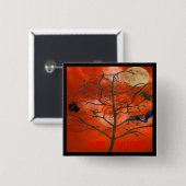 Toter Tree unter einem Orange Beängstigend Sky But Button (Vorne & Hinten)