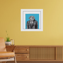 Toter Vogel in schwarzen Anzügen (Alt-Schule Blau) Poster