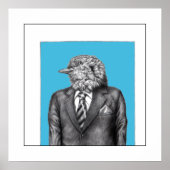 Toter Vogel in schwarzen Anzügen (Alt-Schule Blau) Poster (Vorne)
