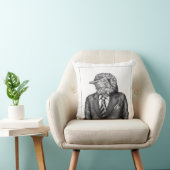 Toter Vogel in schwarzen Anzügen (Schnee) Kissen (Stuhl )