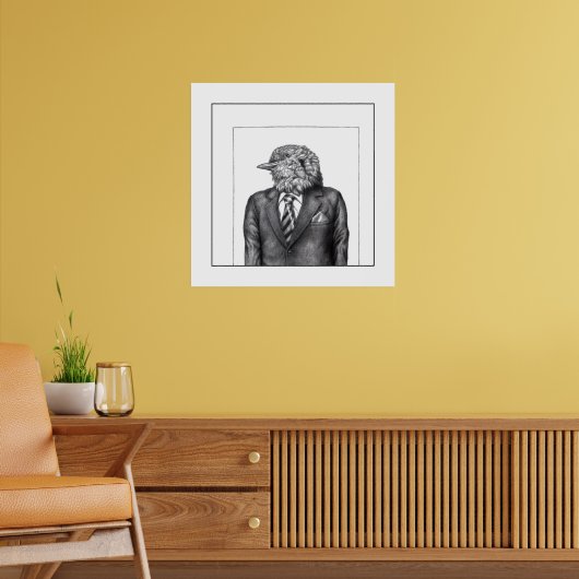 Toter Vogel in schwarzen Anzügen (Schnee) Poster (Wohnzimmer 2)