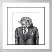 Toter Vogel in schwarzen Anzügen (Schnee) Poster (Vorne)