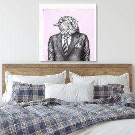 Toter Vogel in schwarzen Anzügen (Ume) Leinwanddruck