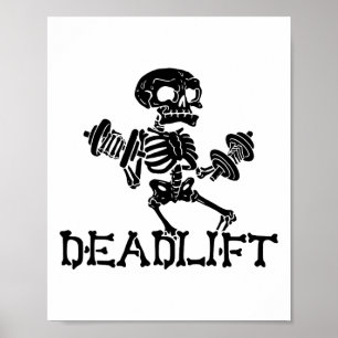 Toterhebung Halloween Skelett Workout Bodybuilding Poster