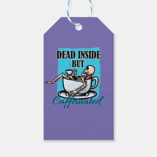 Totes, aber koffeiniertes Kaffeelett Geschenkanhänger (Vorderseite)