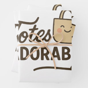 "Totes Adorable" Lustiger Bärchen-Wrap Geschenkpapier Set