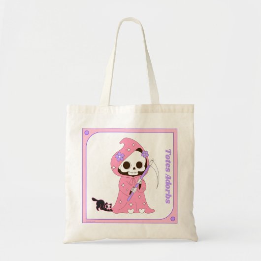 Totes Adorbs - Sensenmann/Katze Tragetasche (Vorne)