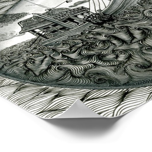 Totes Augposter von Vannak in einer Flasche Poster (Ecke)