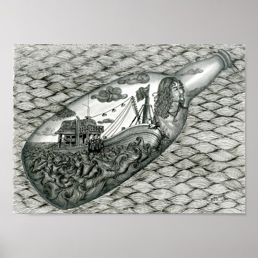 Totes Augposter von Vannak in einer Flasche Poster (Vorne)