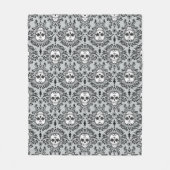 Totes Damast-Zuckerschädel-Muster Fleecedecke (Vorderseite)