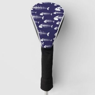 Totes Fischskelett Weiße Knochen Angelscherz Golf Headcover