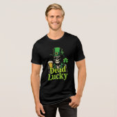 Totes Glück - Irish Skeleton St. Patrick's Day Tri-Blend Shirt (Vorderseite voll)
