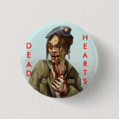Totes Herz-Roman-Zombie-Mädchen Button (Vorderseite)