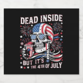 Totes Innen, aber es ist das Skelett vom 4. Juli Bierflaschenetikett (Einzelnes Label)