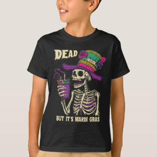 Totes Innen, aber es ist Mardi Gras Funny Skeleton T-Shirt
