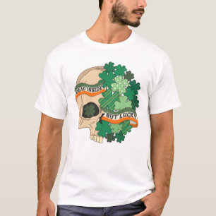 Totes Innen aber Glück - Zuckerschädel und Klee T-Shirt