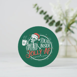 Totes Innen, aber Jolly Af Skull Weihnachtsmann Xm Feiertagskarte