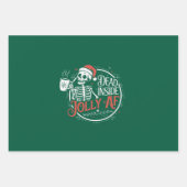 Totes Innen, aber Jolly Af Skull Weihnachtsmann Xm Geschenkpapier Set (Vorderseite)
