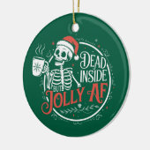Totes Innen, aber Jolly Af Skull Weihnachtsmann Xm Keramik Ornament (Links)