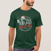 Totes Innen, aber Jolly Af Skull Weihnachtsmann Xm T-Shirt (Vorderseite)