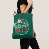 Totes Innen, aber Jolly Af Skull Weihnachtsmann Xm Tasche (Von Nahem)