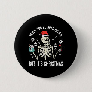 Totes Innen, aber sein Weihnachtselett Kaffee Xmas Button
