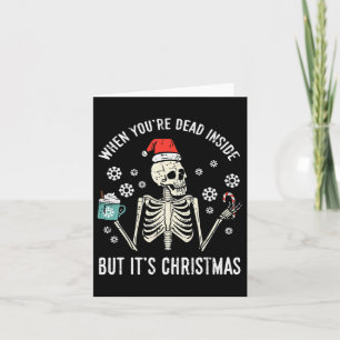 Totes Innen, aber sein Weihnachtselett Kaffee Xmas Karte