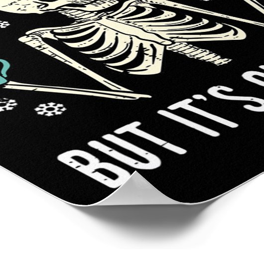 Totes Innen, aber sein Weihnachtselett Kaffee Xmas Poster (Ecke)