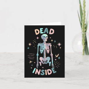 Totes Innenskelett Casual Halloween Grafik Frau Karte