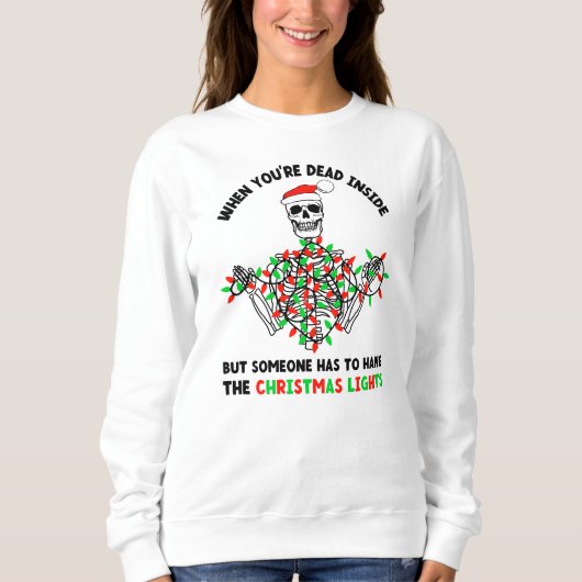 Totes Innere hängen Weihnachtsleuchten Skelett lus Sweatshirt (Vorderseite)