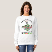 Totes Innere hängen Weihnachtsleuchten Skelett lus Sweatshirt (Vorne ganz)