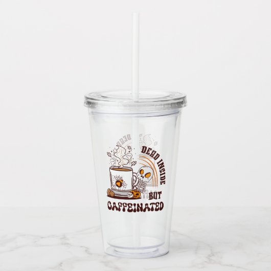 Totes Inneres, aber koffeiniert Acryltrinkbecher (Vorderseite)