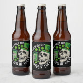 Totes Inside Aber Feelin' Lucky Skull St Patrick's Bierflaschenetikett (Flaschen)
