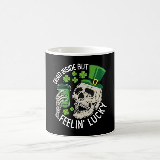 Totes Inside Aber Feelin' Lucky Skull St Patrick's Kaffeetasse (Mittel)