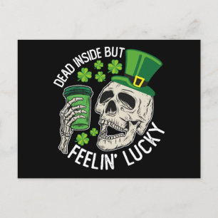 Totes Inside Aber Feelin' Lucky Skull St Patrick's Postkarte