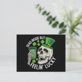 Totes Inside Aber Feelin' Lucky Skull St Patrick's Postkarte (Stehend Vorderseite)
